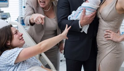 I’d just given birth when my husband stormed in—his mistress on one arm, my mother-in-law on the other. She sneered, “Your surrogacy job is done.” My husband laughed, “Did you really think I’d stay with a poor woman like you forever?” He ripped my baby from my arms. My stitches burned, my world went white. They thought I was alone. But they never asked who my father is… and they’re about to learn how fast a perfect life can collapse.